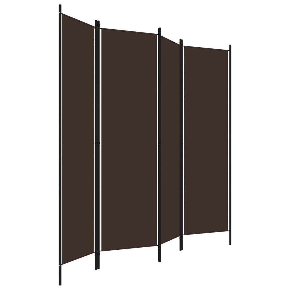 vidaXL 4-Panel Room Divider Brown 78.7"x70.9". Picture 3
