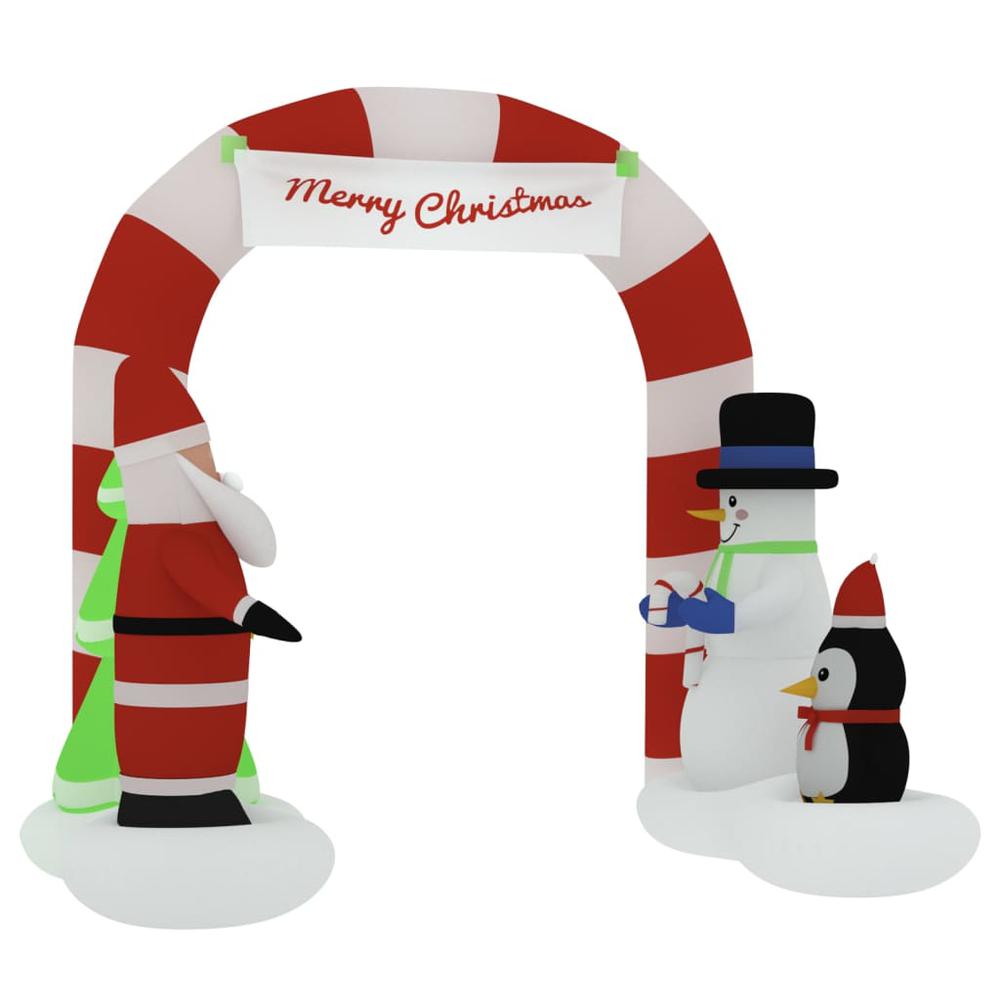vidaXL Christmas Inflatable Santa & Snowman Arch Gate LED 102.4". Picture 4