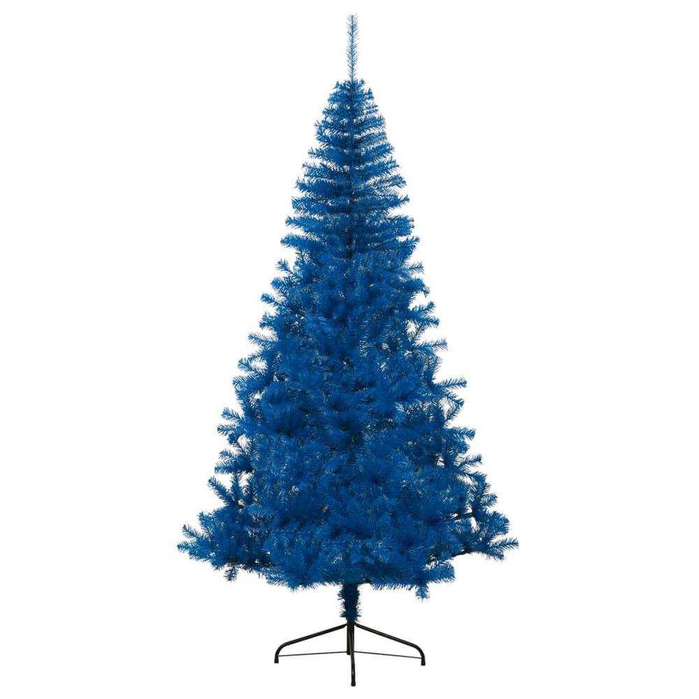 vidaXL Artificial Half Christmas Tree with Stand Blue 94.5" PVC. Picture 4