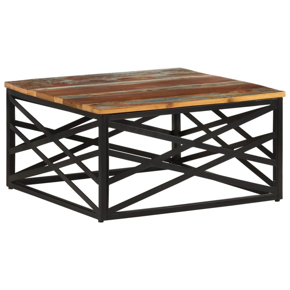 vidaXL Coffee Table 26.8"x26.8"x13.8" Solid Reclaimed Wood. Picture 1