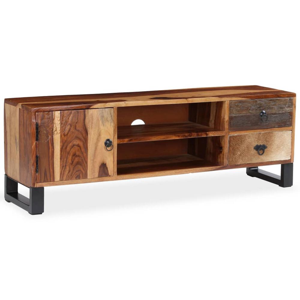 vidaXL TV Cabinet Solid Sheesham Wood 47.2"x11.8"x15.7". Picture 1