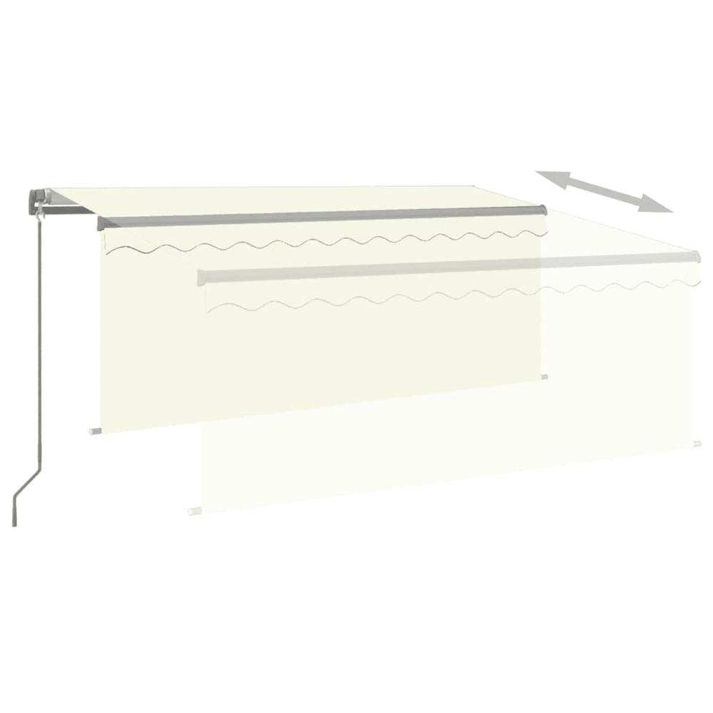 vidaXL Manual Retractable Awning with Blind&LED 9.8'x8.2' Cream. Picture 4
