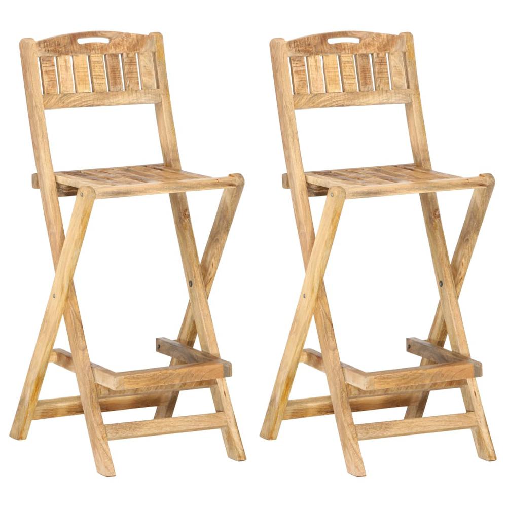 vidaXL Folding Patio Bar Chairs 2 pcs Solid Mango Wood. The main picture.