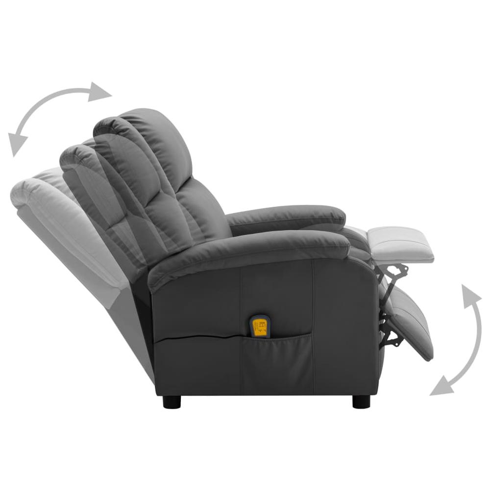 vidaXL Electric Massage Recliner Anthracite Faux Leather. Picture 4