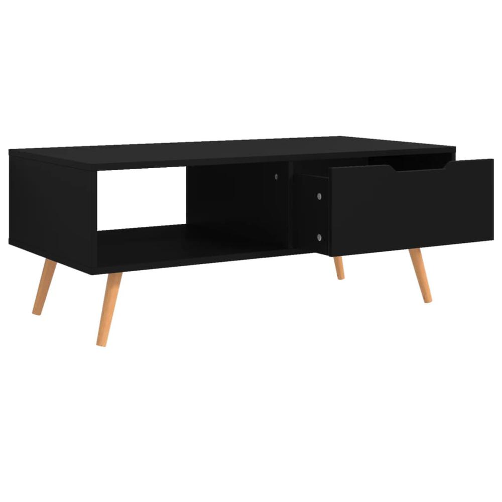 vidaXL Coffee Table Black 39.4"x19.5"x16.9" Engineered Wood. Picture 4