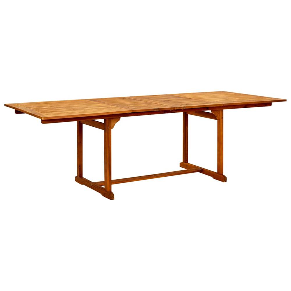 vidaXL Garden Dining Table (63"-94.5")x39.4"x29.5" Solid Acacia Wood, 316566. Picture 2