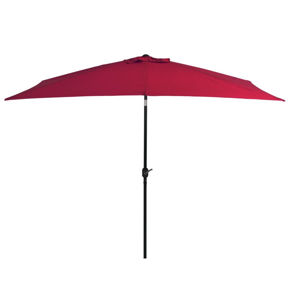 vidaXL Outdoor Parasol with Metal Pole 118"x78.7" Bordeaux Red. Picture 1