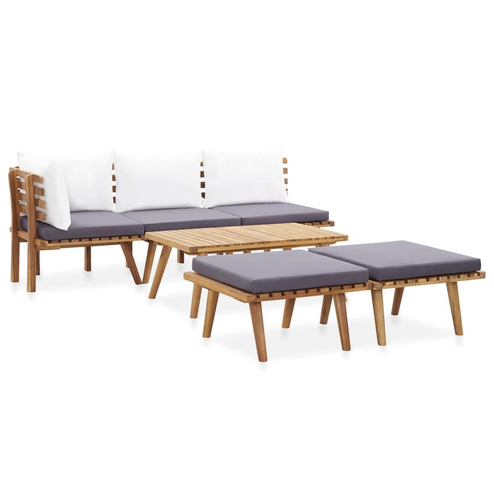 vidaXL 6 Piece Patio Lounge Set Solid Wood Acacia. Picture 2