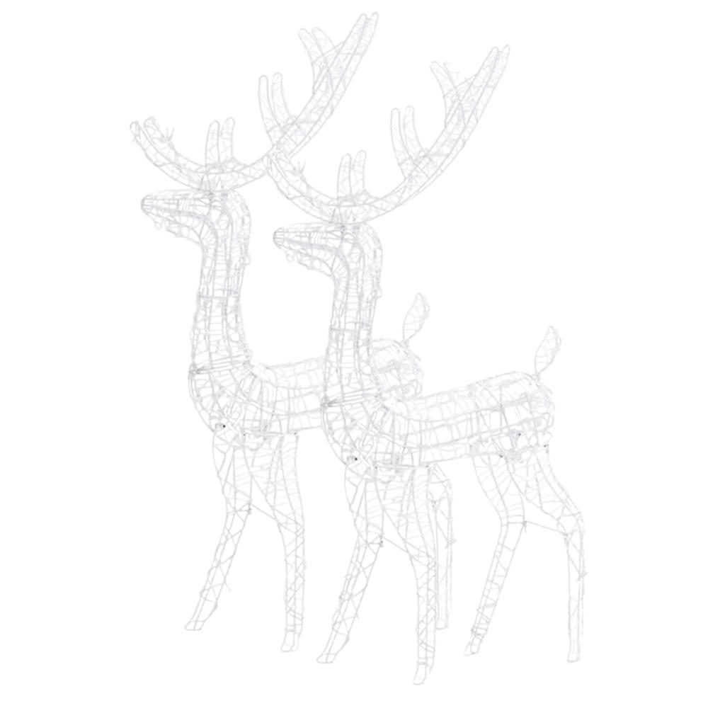 vidaXL Acrylic Reindeer Christmas Decorations 2 pcs 47.2" Cold White. Picture 4
