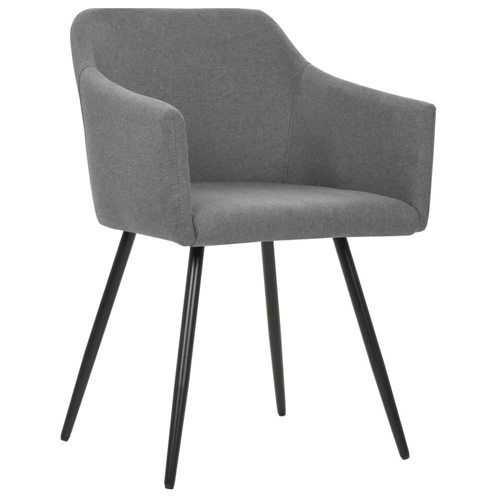 vidaXL Dining Chairs 2 pcs Light Gray Fabric, 323093. Picture 2