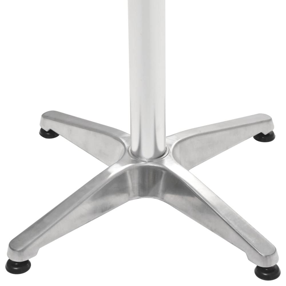 vidaXL Patio Table Silver 23.6"x27.6" Aluminum. Picture 3
