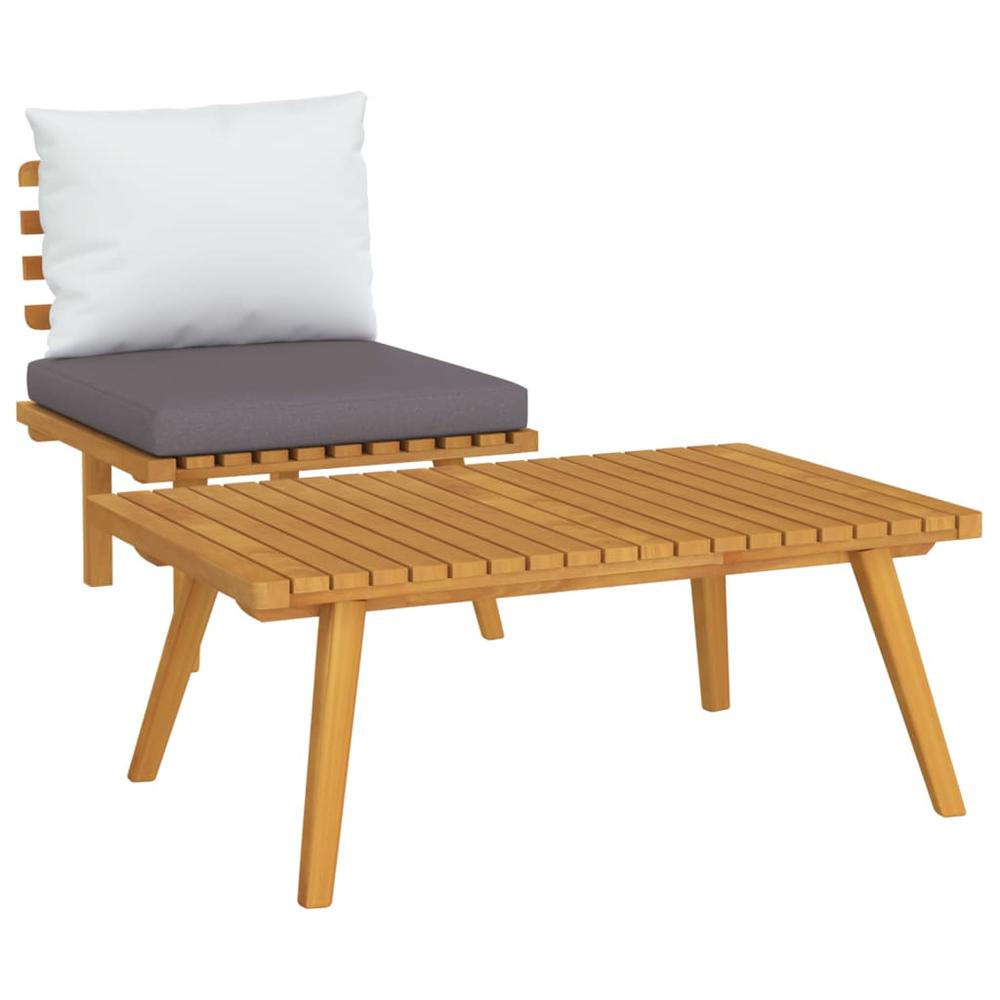 vidaXL 2 Piece Patio Lounge Set with Cushions Solid Acacia Wood, 316267. Picture 2