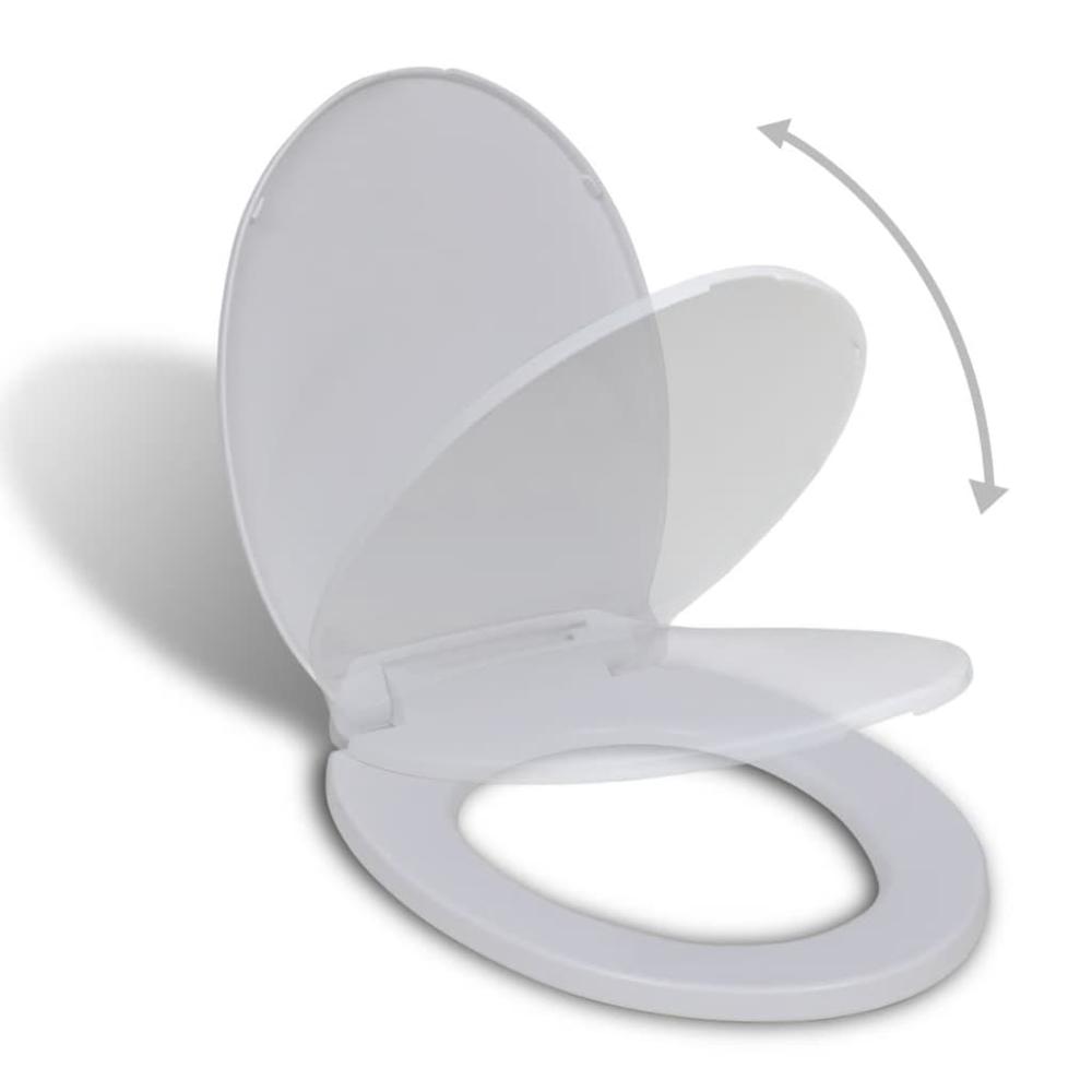 vidaXL Soft-close Toilet Seat White Oval. Picture 1