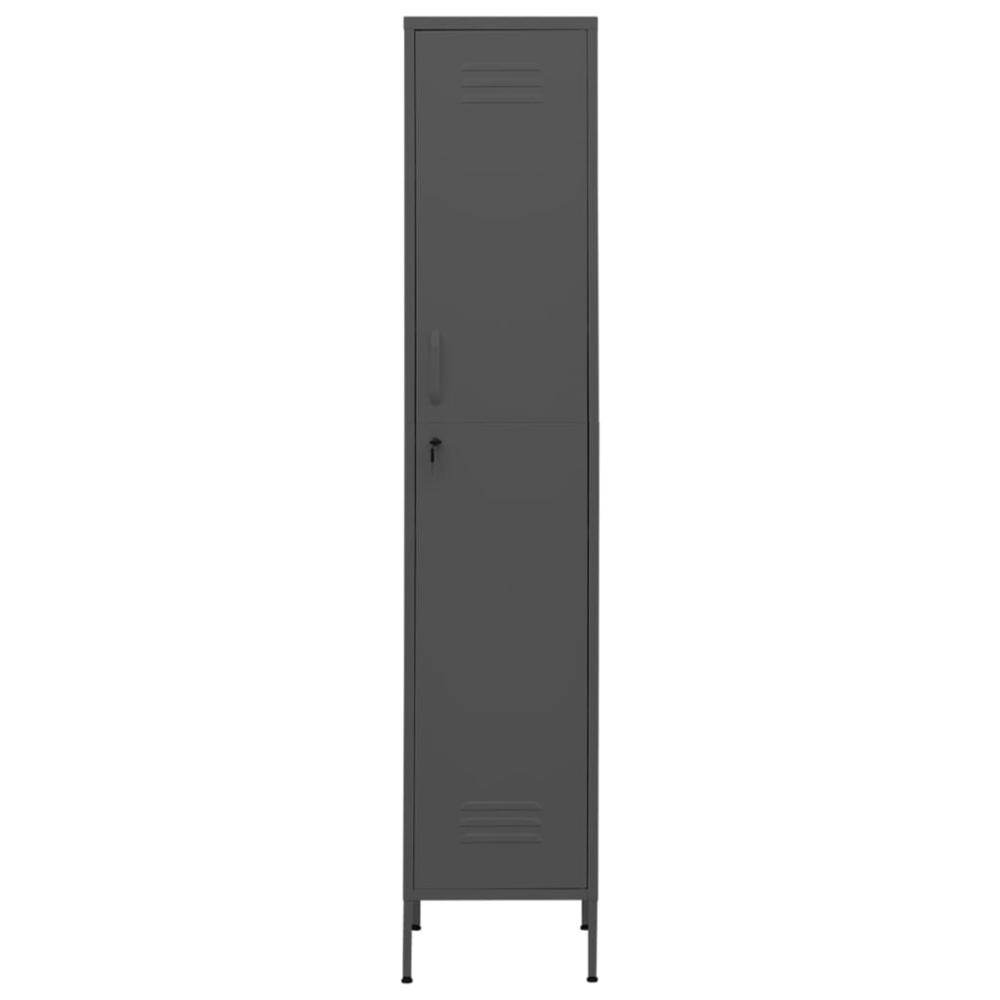 vidaXL Locker Cabinet Anthracite 13.8"x18.1"x70.9" Steel. Picture 3