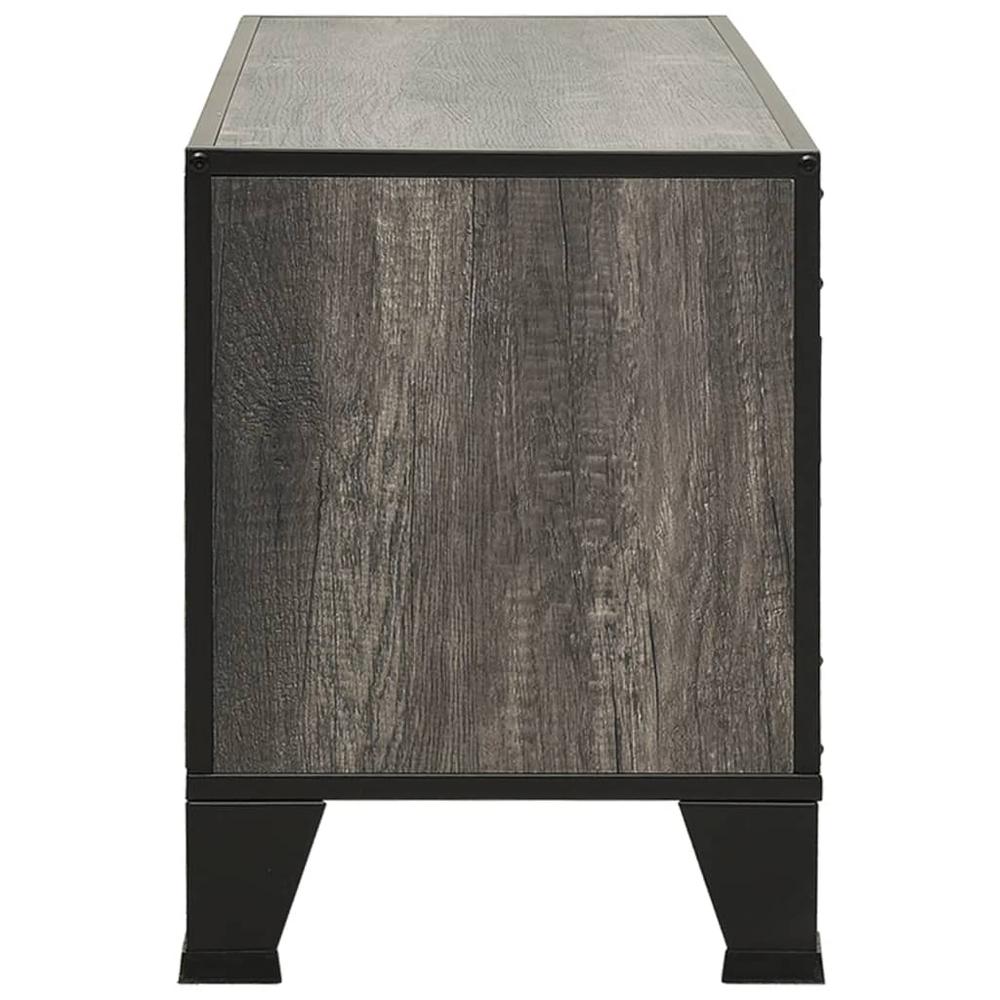 vidaXL TV Cabinet Gray 41.3"x14.2"x18.5" Metal and MDF. Picture 4