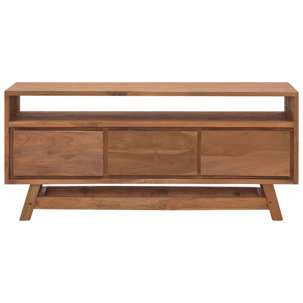 vidaXL TV Cabinet 43.3"x11.8"x19.7" Solid Teak Wood. Picture 2