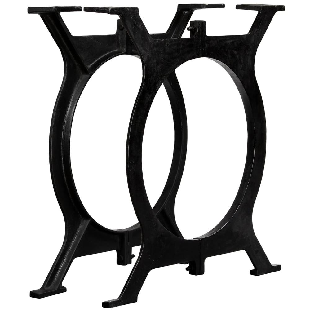 vidaXL Dining Table Legs 2 pcs O-Frame Cast Iron. Picture 1