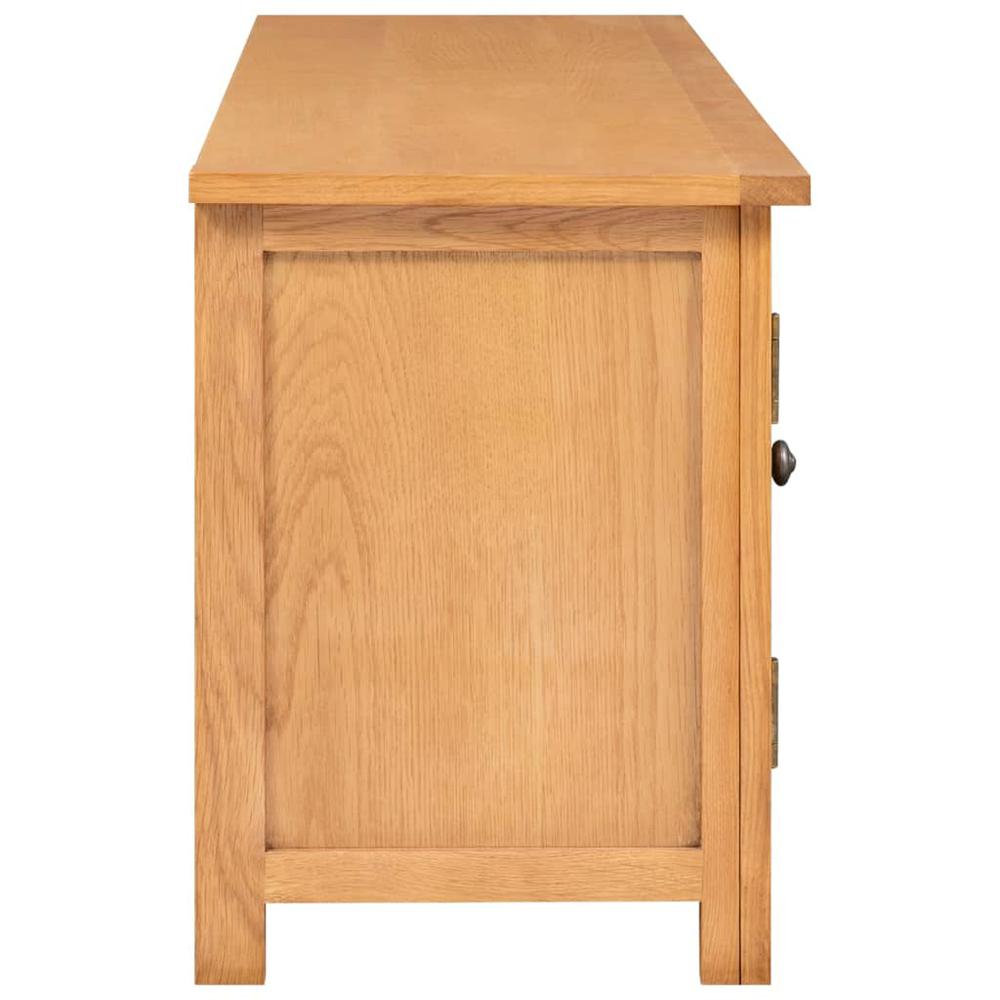 vidaXL TV Cabinet 43.3"x13.8"x17.3" Solid Oak Wood, 327434. Picture 4