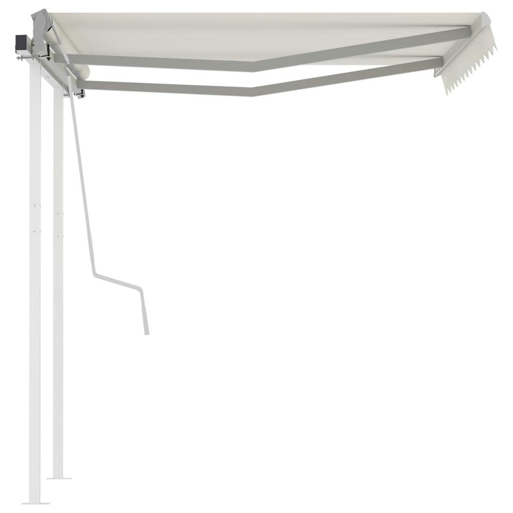 vidaXL Manual Retractable Awning with Posts 9.8'x8.2' Cream, 3069897. Picture 4