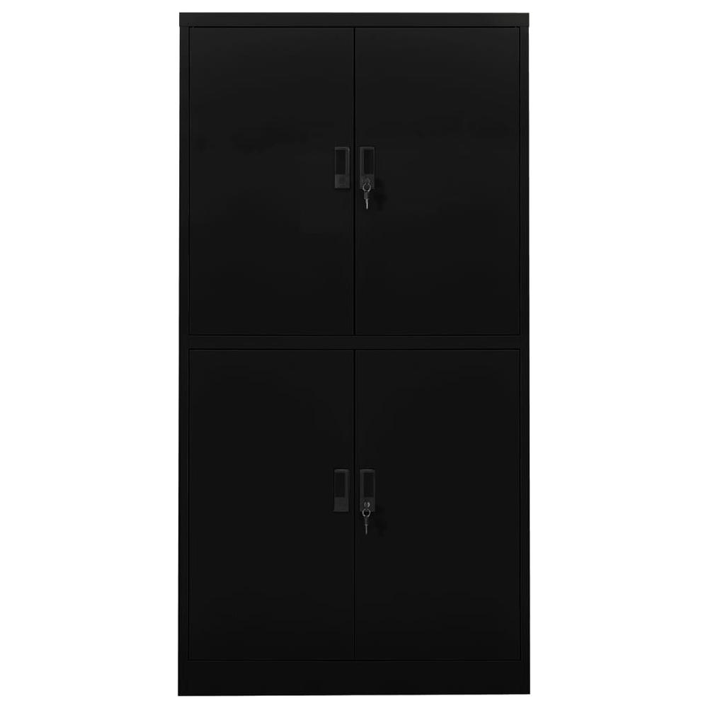 vidaXL Office Cabinet Black 35.4"x15.7"x70.9" Steel, 335944. Picture 2