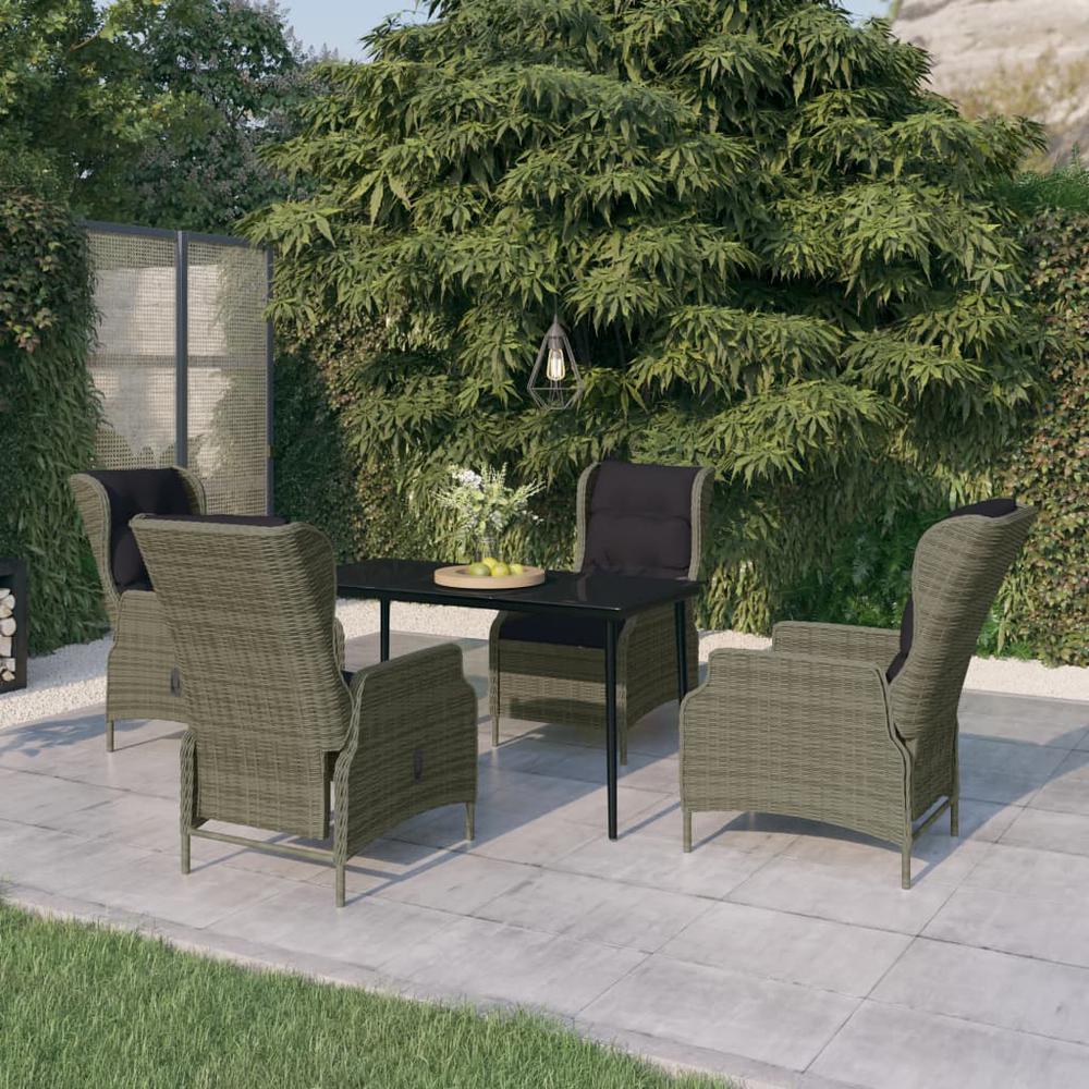 vidaXL 5 Piece Patio Dining Set Brown, 3099669. The main picture.