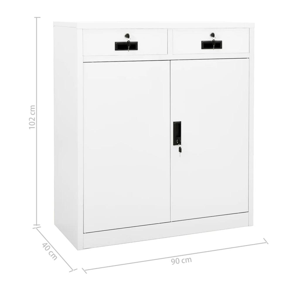 vidaXL Office Cabinet White 35.4"x15.7"x40.2" Steel, 336409. Picture 11