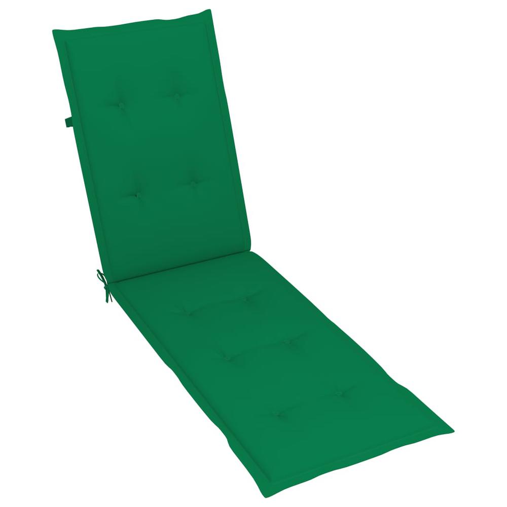 vidaXL Deck Chair Cushion Green (29.5"+41.3")x19.7"x1.2". Picture 4