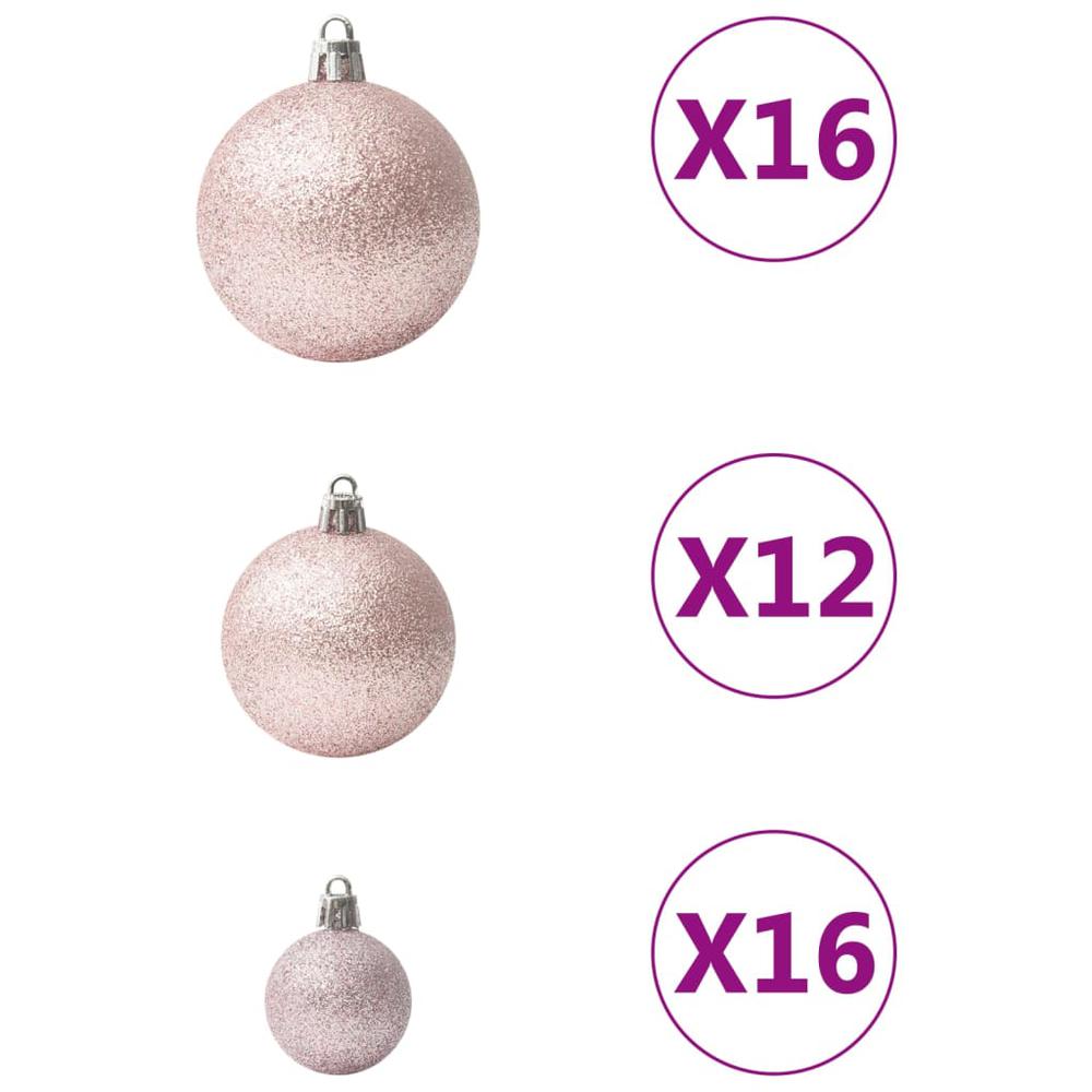 vidaXL 100 Piece Christmas Ball Set Pink. Picture 3