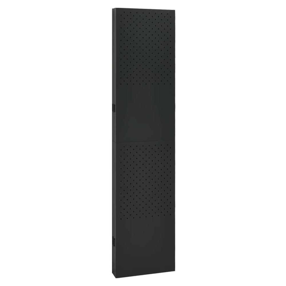 vidaXL 5-Panel Room Divider Black 78.7"x70.9" Steel. Picture 4