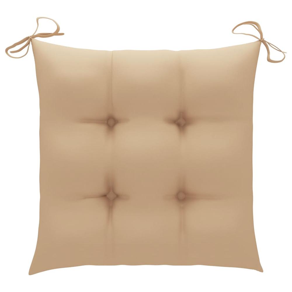 vidaXL Chair Cushions 4 pcs Beige 15.7"x15.7"x2.8" Fabric. Picture 2