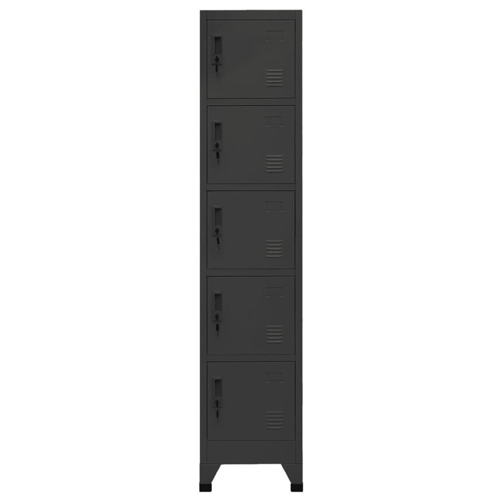 vidaXL Locker Cabinet Anthracite 15"x15.7"x70.9" Steel, 339791. Picture 2