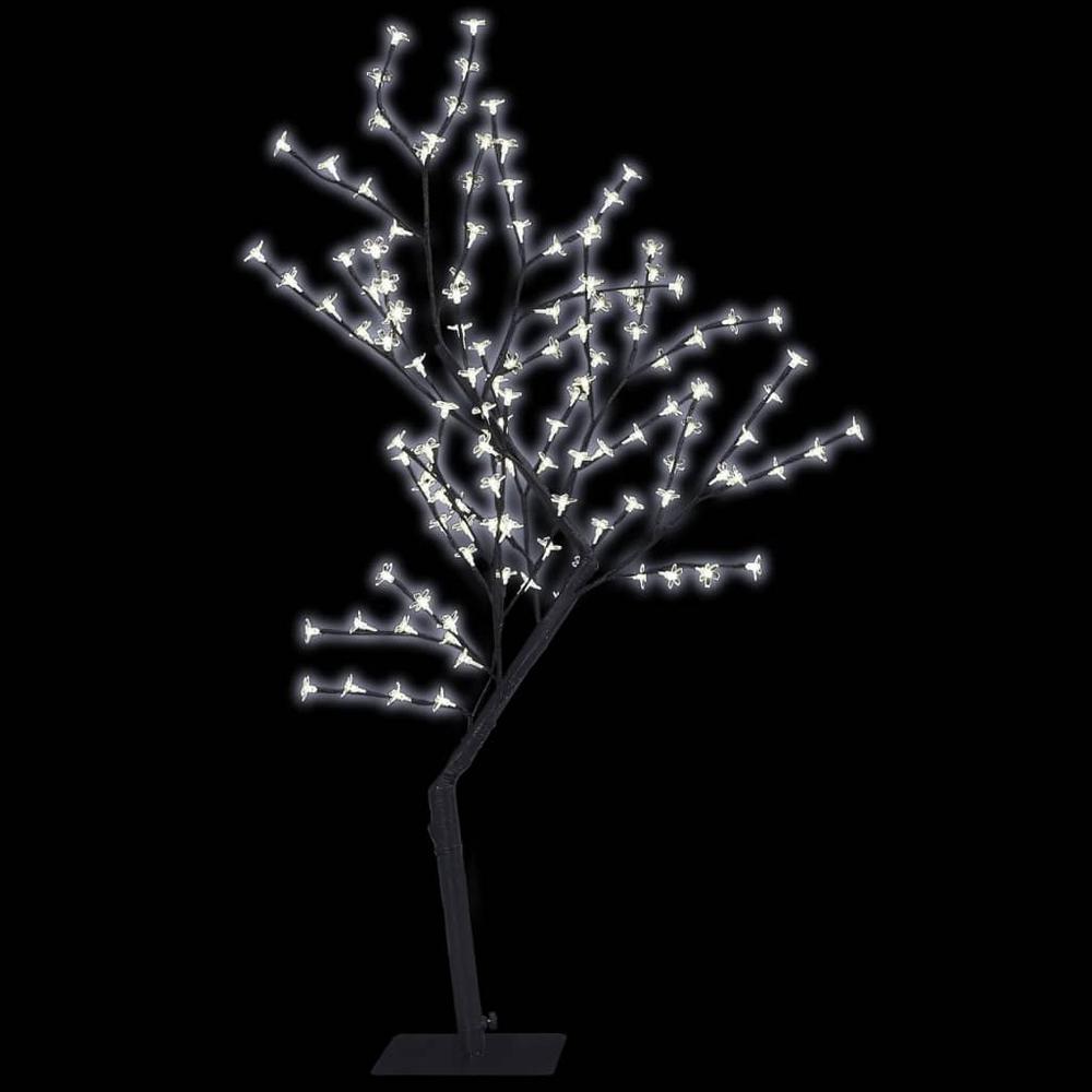 vidaXL Christmas Tree 128 LEDs Cold White Light Cherry Blossom 47.2". Picture 3