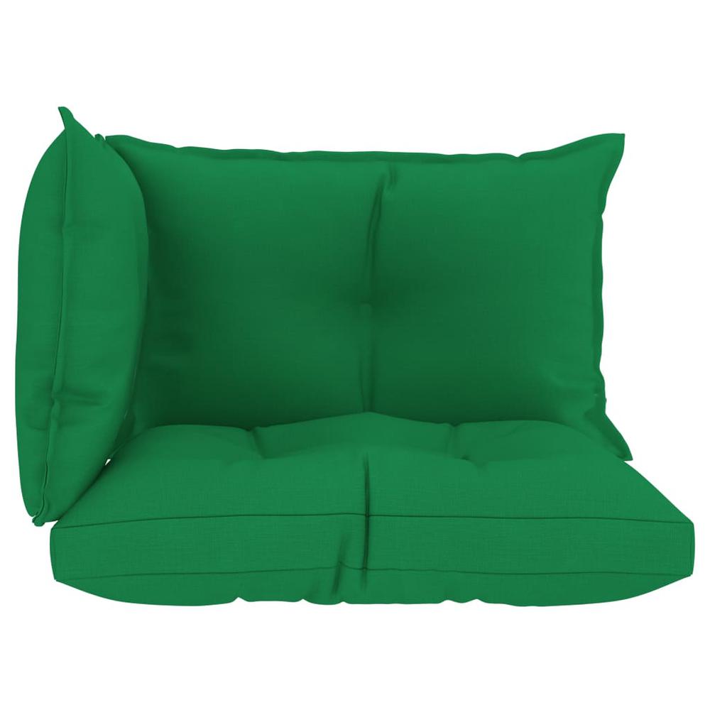 vidaXL Pallet Sofa Cushions 3 pcs Green Fabric. Picture 4
