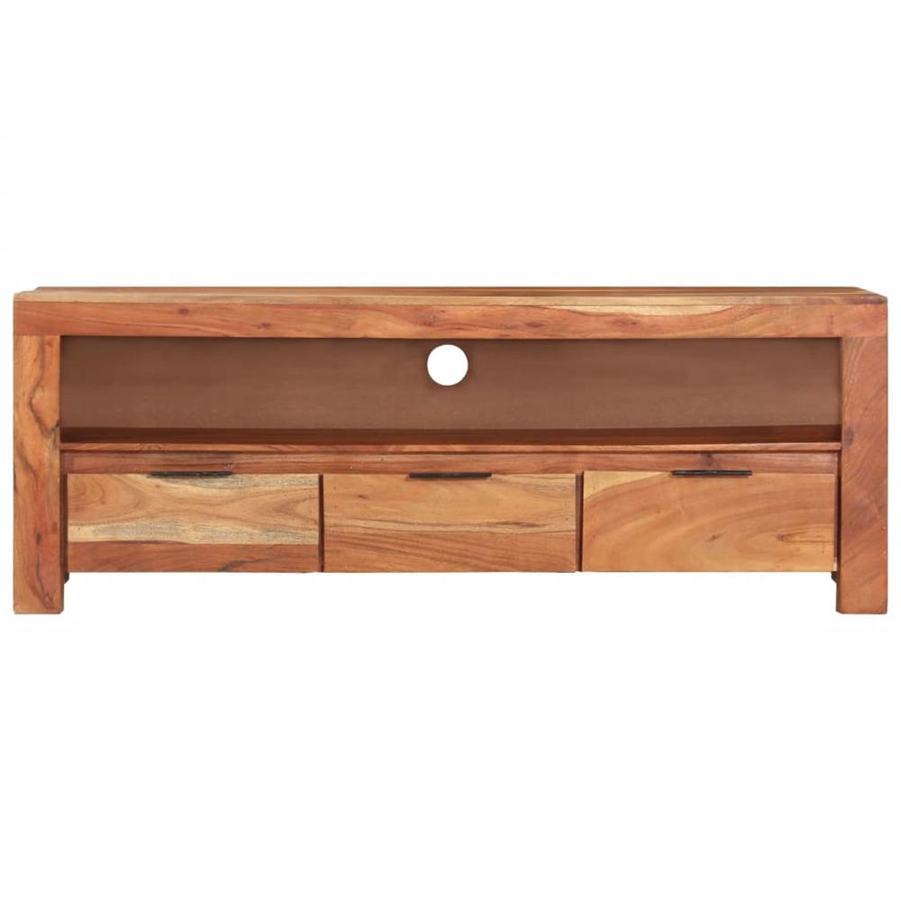 vidaXL TV Cabinet 43.3"x11.8"x15.7" Solid Acacia Wood, 338027. Picture 2