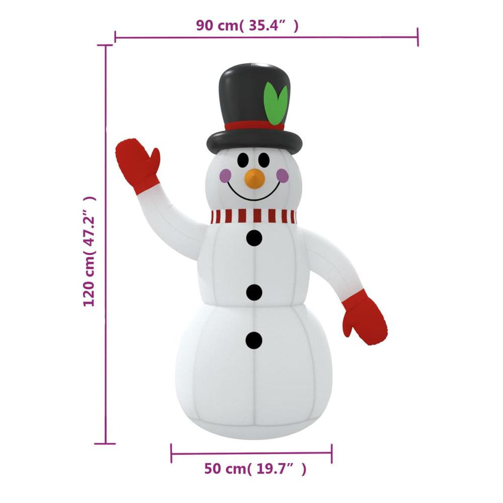 vidaXL Inflatable Snowman with LEDs 47.2". Picture 11