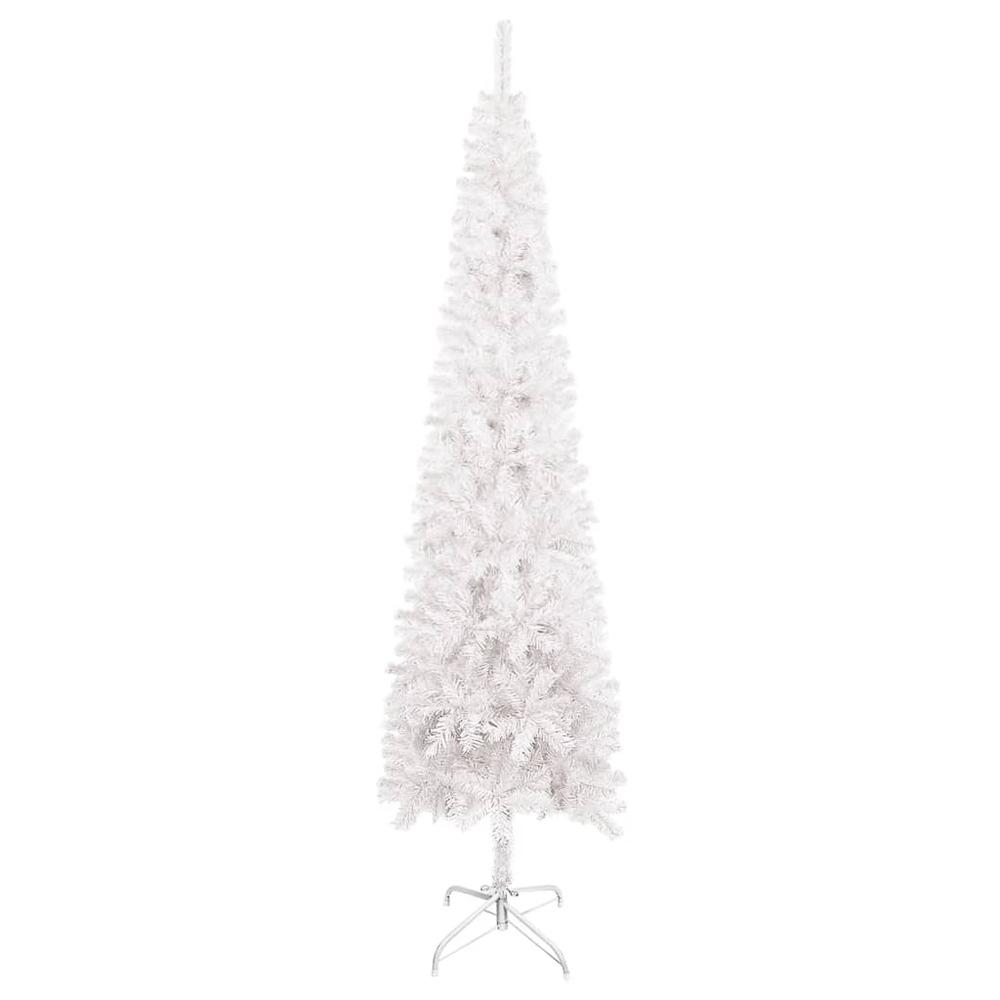vidaXL Slim Christmas Tree White 70.9". Picture 2