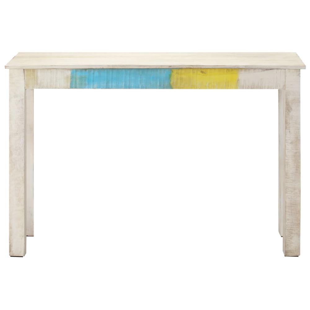vidaXL Console Table White 45.3"x13.8"x30.3" Rough Mango Wood. Picture 2