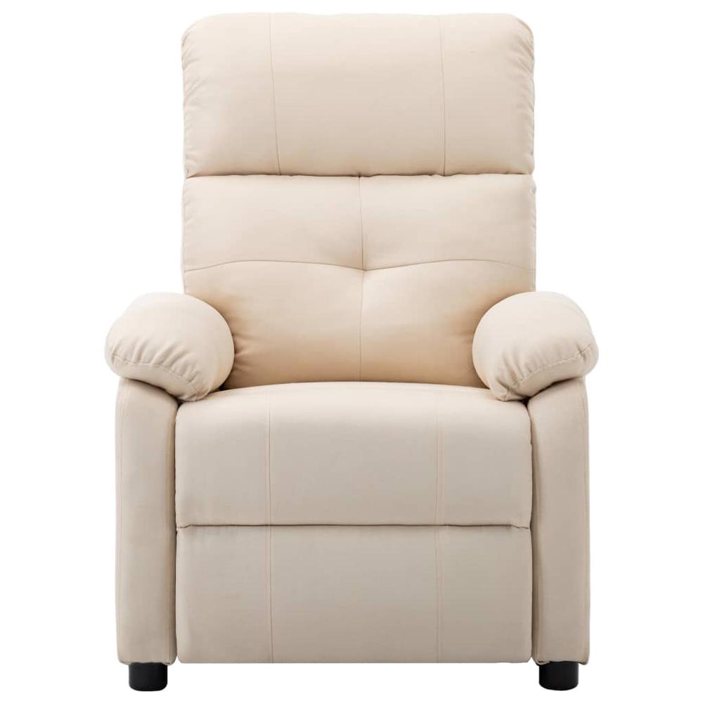 vidaXL Massage Recliner Chair Cream Fabric. Picture 2
