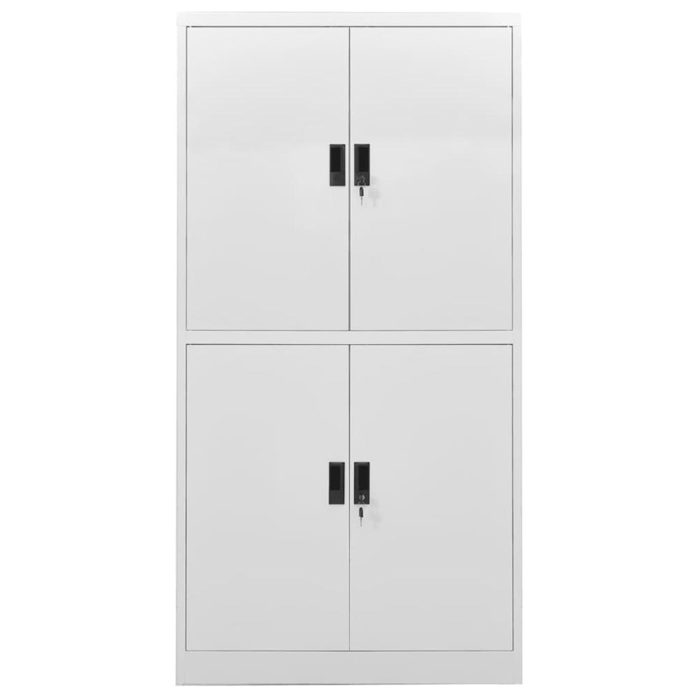 vidaXL Office Cabinet Light Gray 35.4"x15.7"x70.9" Steel, 335943. Picture 2