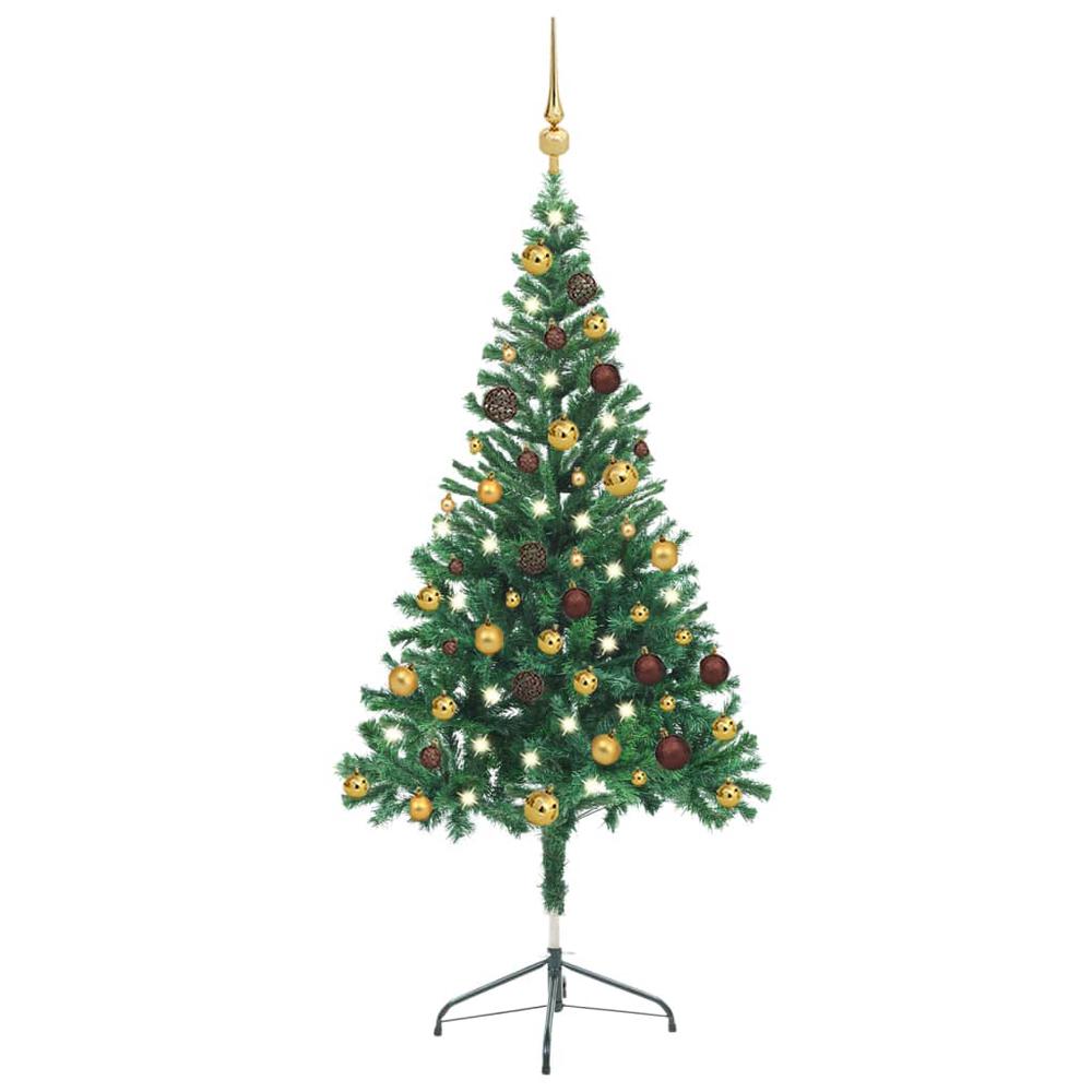 vidaXL Artificial Christmas Tree with LEDs&Ball Set 59.1" 380 Branches, 3077488. Picture 1