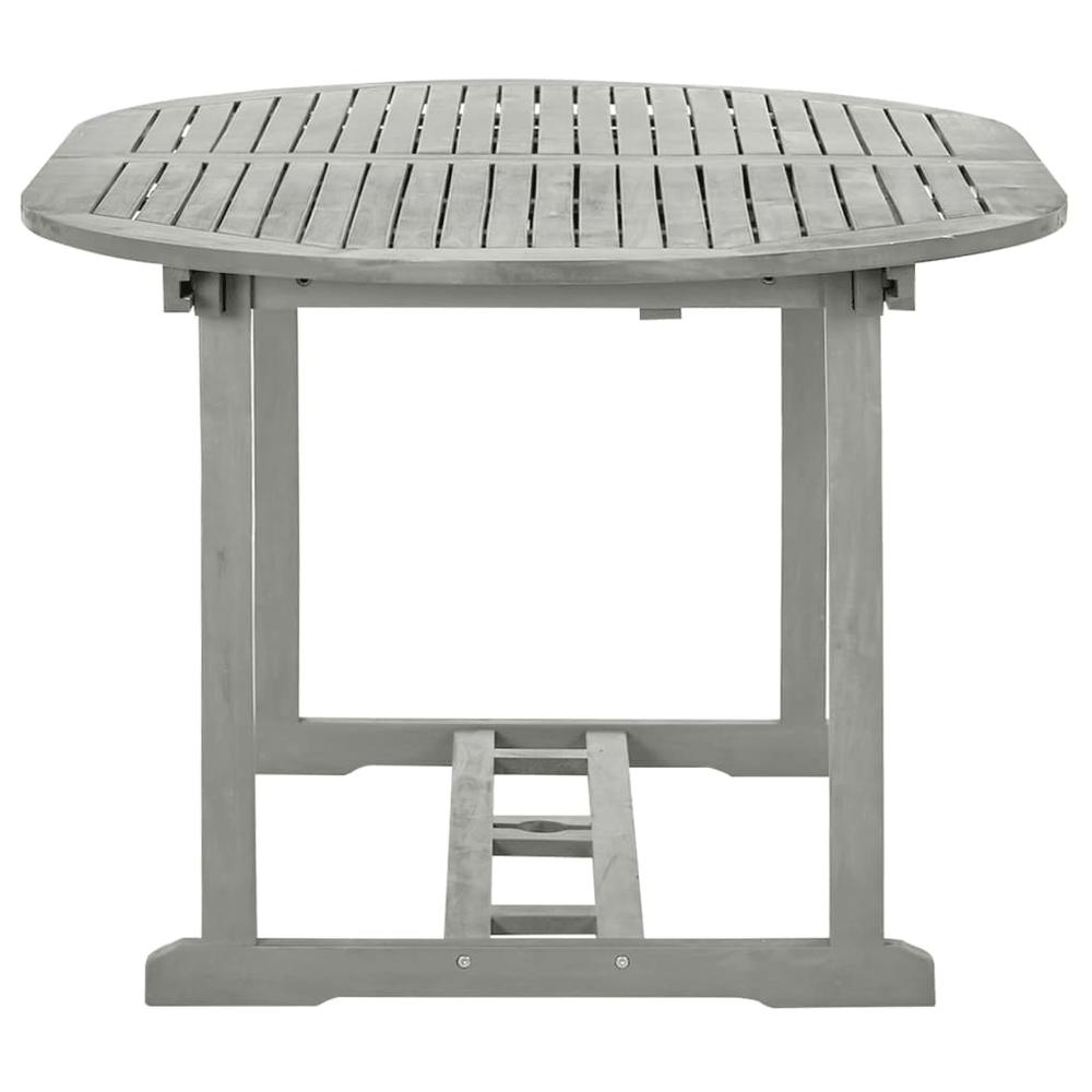 vidaXL Patio Table Gray 78.7"x39.4"x29.5" Solid Acacia Wood. Picture 4