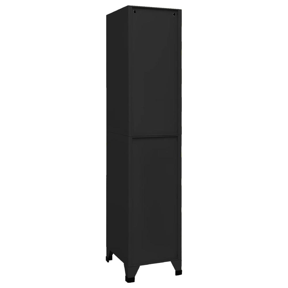 vidaXL Locker Cabinet Black 15"x17.7"x70.9" Steel, 339774. Picture 2