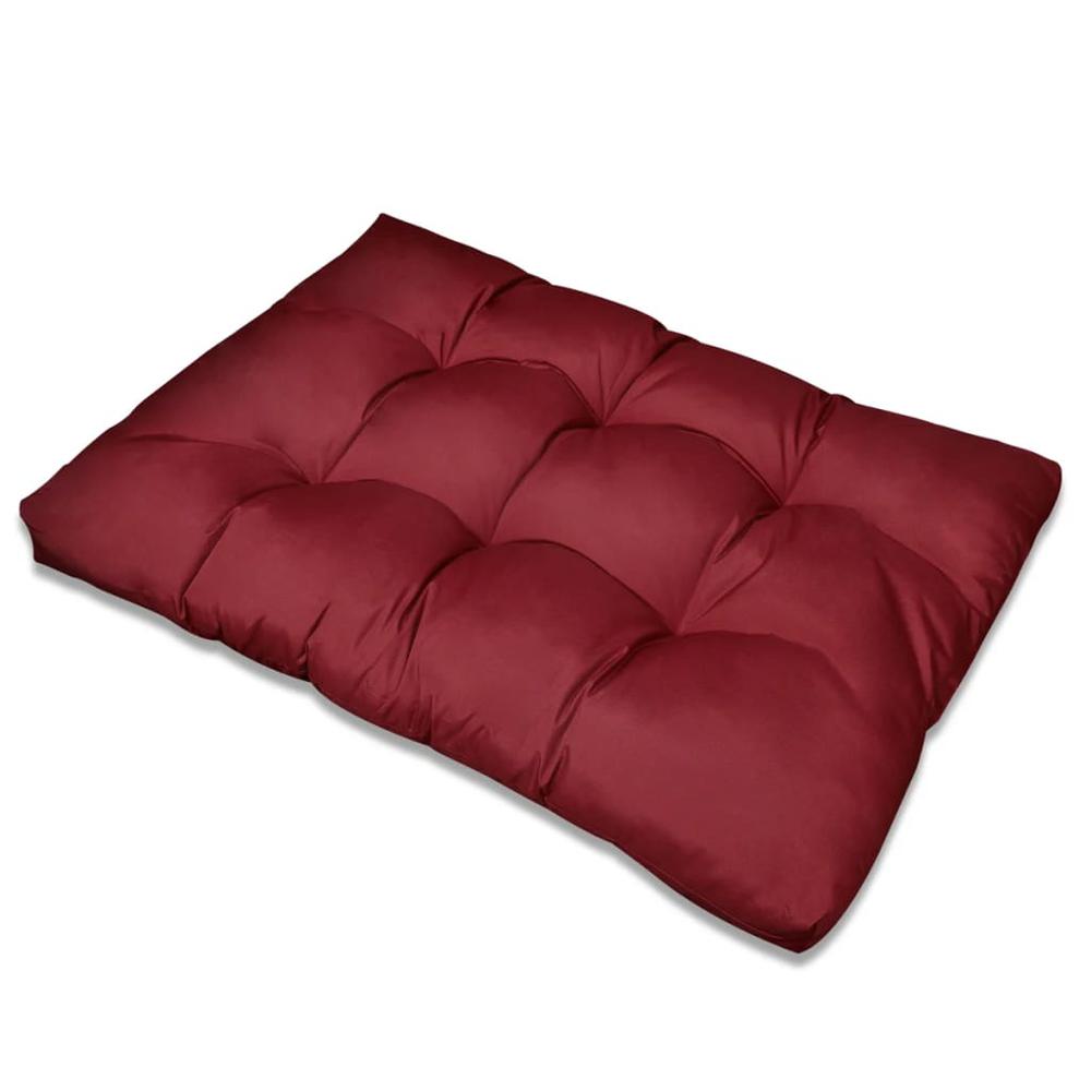 vidaXL Wine Red Upholstered Seat Cushion 47.2" x 31.5" x 3.9". Picture 1