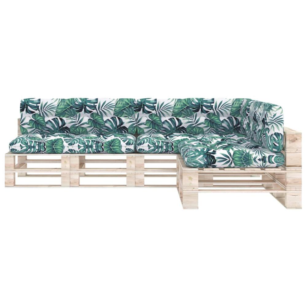 vidaXL Pallet Sofa Cushions 7 pcs Leaf Pattern. Picture 3