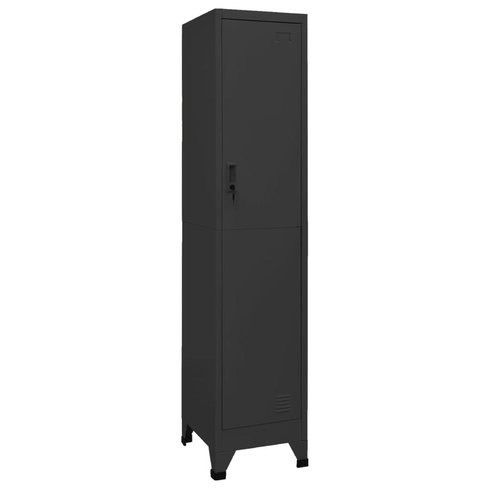 vidaXL Locker Cabinet Anthracite 15"x17.7"x70.9" Steel, 339775. Picture 1