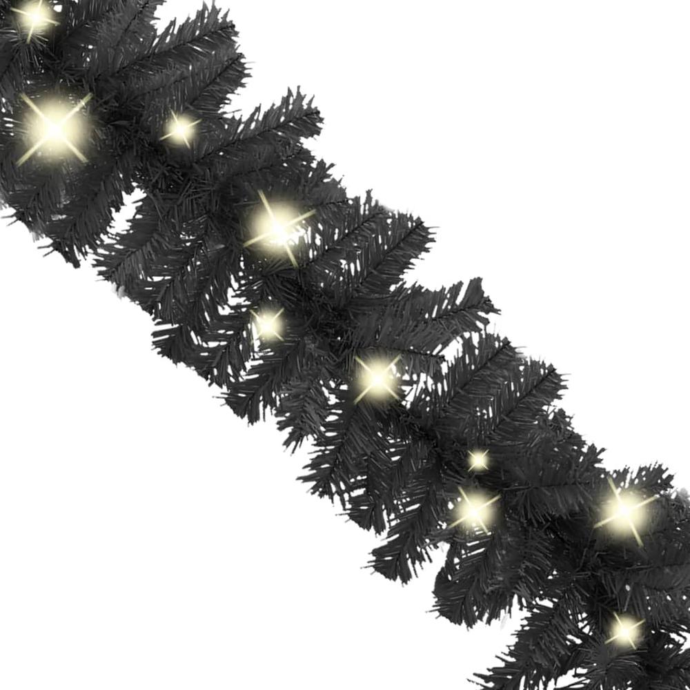 vidaXL Christmas Garland with LED Lights 393.7" Black. Picture 3