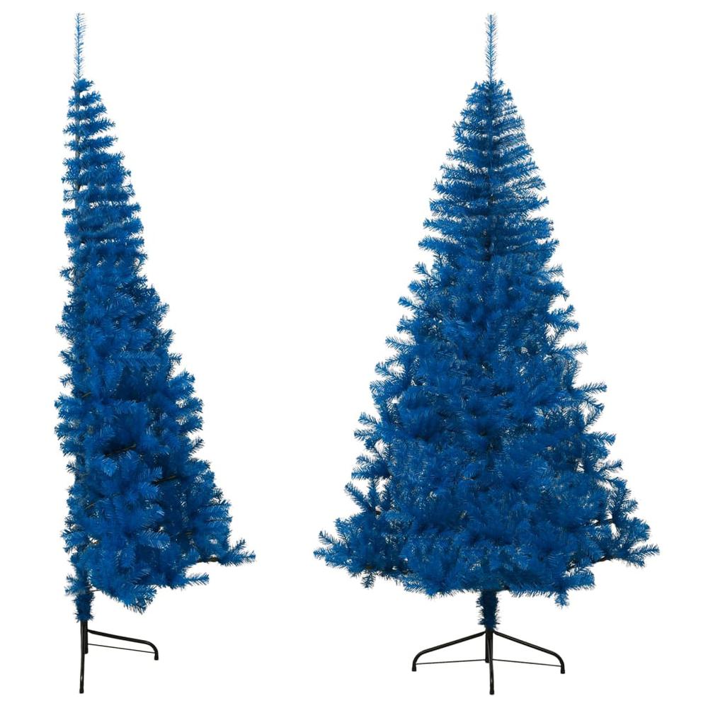 vidaXL Artificial Half Christmas Tree with Stand Blue 94.5" PVC. Picture 2