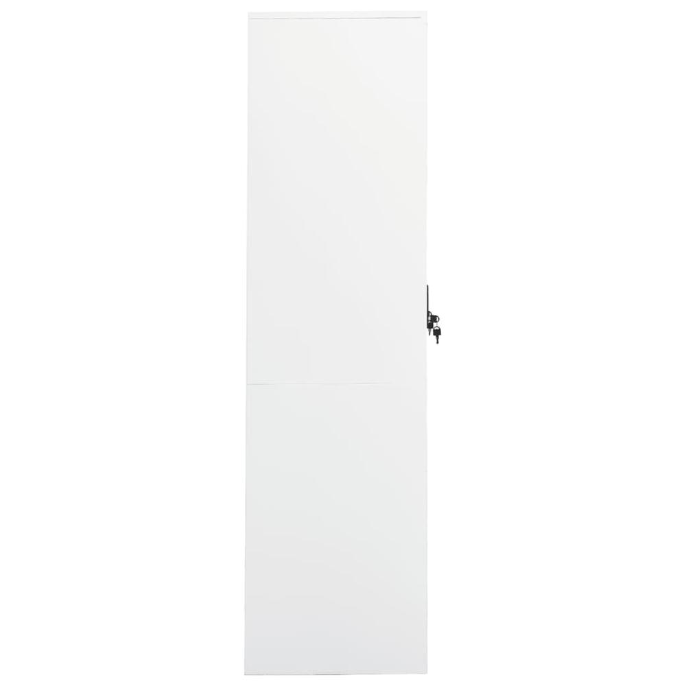 vidaXL Wardrobe White 31.5"x19.7"x70.9" Steel. Picture 3