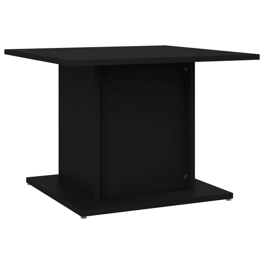 vidaXL Coffee Table Black 21.9"x21.9"x15.7" Engineered Wood. Picture 2
