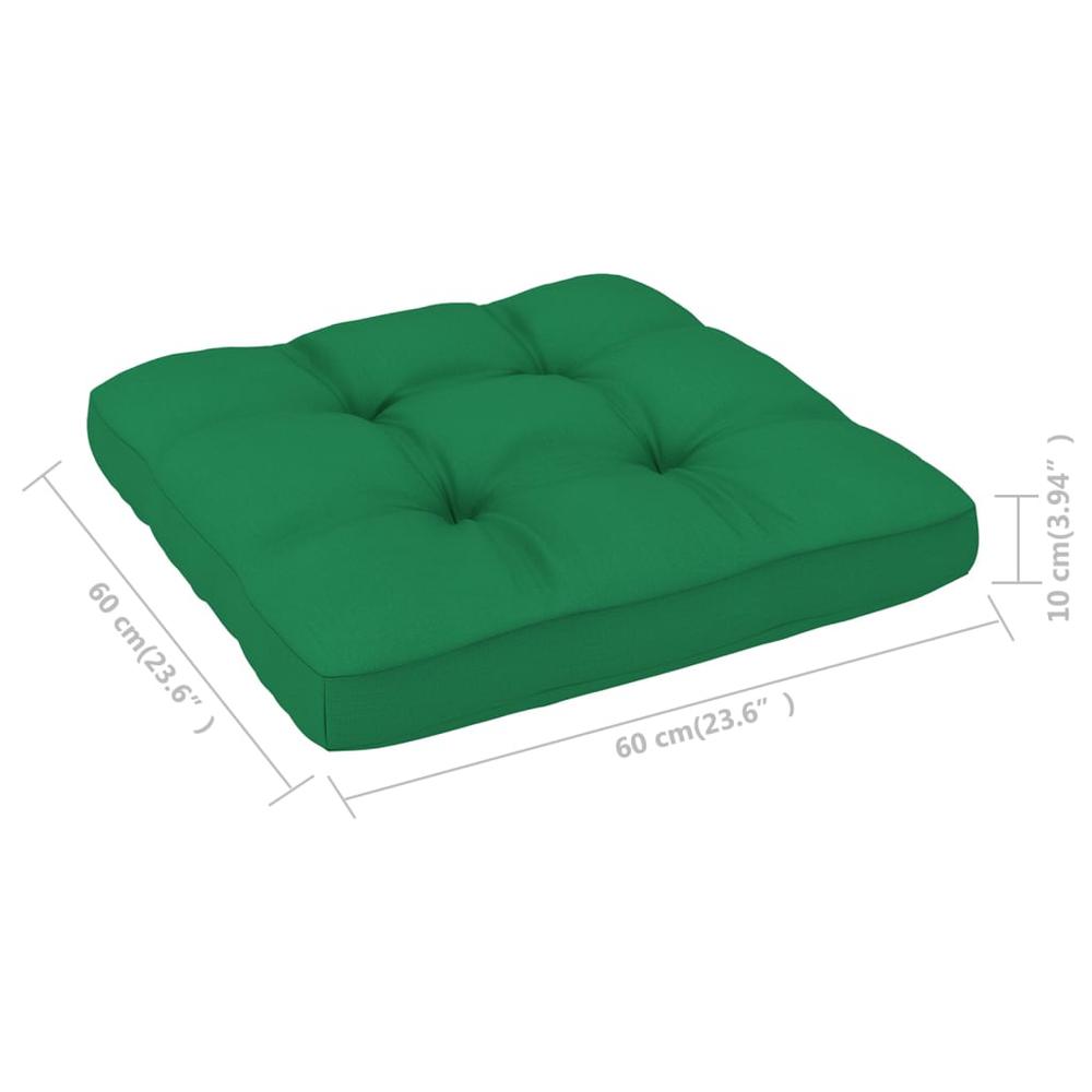 vidaXL Pallet Sofa Cushion Green 23.6"x23.6"x3.9". Picture 4